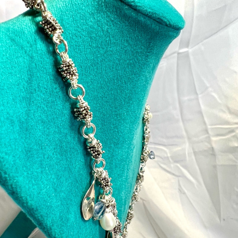 Starry Night by Michael Dawkins, 925 Sterling silver w/pearls & blue topaz. - Picture 7 of 16